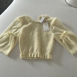 Aritzia Wilfred light yellow blouse